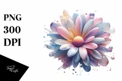 Abstract Pastel Glossy Daisy | Sublimation | PNG Clipart Product Image 1