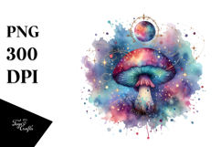 Magical Celestial Mushroom Watercolor Product Image 1