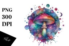 Magical Celestial Mushroom | Watercolor Clipart Product Image 1