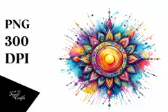 Colorful Watercolor Vibrant Sun | Sublimation | Clipart Product Image 3