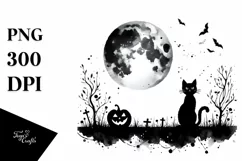 Black Cat in Stained , Transparent PNG Product Image 3
