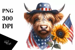 Shy Highland Cow Portrait Sublimation Clipart Product Image 3