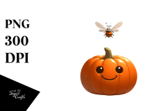 Funny Pumpkin Digital Painting PNG Product Image 1