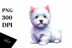 Vibrant Cute West Highland White Terrier | Clipart Product Image 3