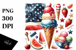Vintage Ice Cream Sticker for Summer Sublimation Clipart Product Image 3