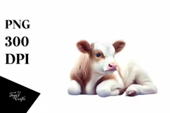 Colorful Pastel Image of Baby Cow with Dojo Background Product Image 3