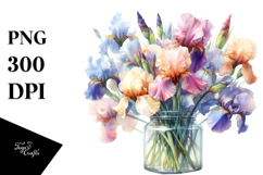 Jar with Iris | Clipart Product Image 1