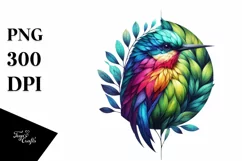 Abstract Bird with Plant Leaves, PNG Product Image 3