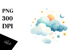 Simple Whimsical Cloud, Transparent PNG Product Image 1