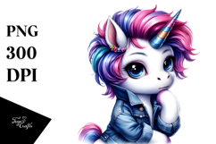Cute Baby Unicorn with Jeans, High-Res PNG Product Image 1