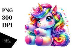 Vibrant Cute Unicorn PNG Product Image 1