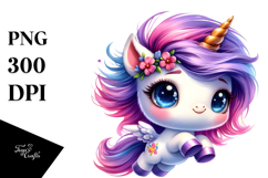 Vibrant Drawing of Baby Unicorn PNG Product Image 1