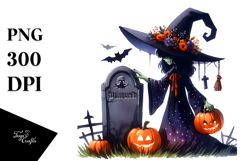 Vibrant Witch Drawing Halloween Clipart Product Image 1