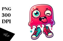 Funny Jelly Monster with Two Different Shoes PNG Product Image 1