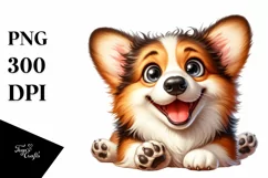 Crazy Watercolor Funny Corgi | Sublimation | Clipart Product Image 1