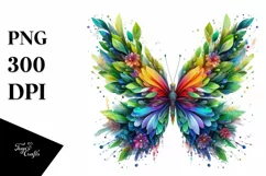 Abstract Vibrant Butterfly made of , PNG Product Image 1