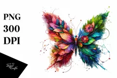 Abstract Vibrant Butterfly made of , PNG Product Image 1
