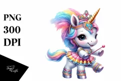 Colorful Baby Unicorn Dancer PNG Product Image 3
