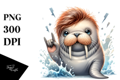 Energetic Walrus Rocker PNG Product Image 1