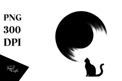 Simple Digital Painting with Black Cat PNG Product Image 1