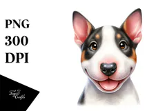 Cute Bull Terrier Cartoon PNG Product Image 1