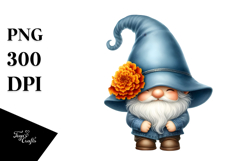 Cute GNOME with Floral Frame Product Image 1