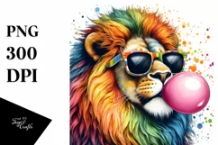 Quirky Lion with Sunglasses and Chewing Gum | Clipart Product Image 3