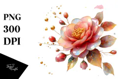 Golden Camellia Made of PNG Product Image 1