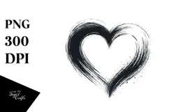 Heart with Wings Simple Paintbrush Style PNG Product Image 1