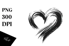 Heart with Wings Simple Paintbrush Style PNG Product Image 1