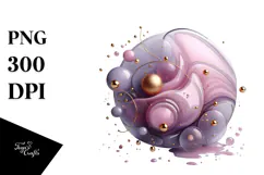 Abstract Lilac Watercolor Splash PNG Product Image 1