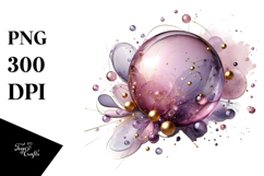 Abstract Lilac Watercolor Splash PNG Product Image 1