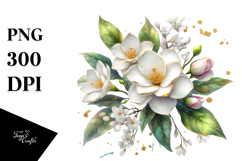 Gardenia with Metallic Inserts PNG Product Image 1