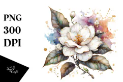 Material Gardenia Watercolor Splash PNG Product Image 1