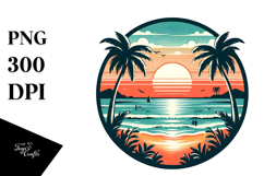 Retro Beach Sunset Tumbler Product Image 1