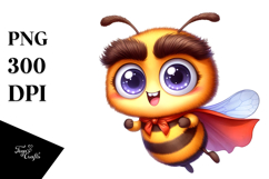 Cute Cartoon Bee Superhero Cape PNG Product Image 1