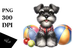 Cute Miniature Schnauzer PNG Product Image 1