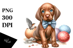 Watercolor Baby Vizsla JPEG Product Image 1