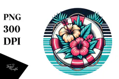Retro Beach Buoy Clipart PNG Product Image 1