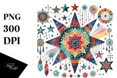 Colorful Boho Star PNG Product Image 1