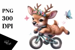 Baby Elk Playing Cycling in the Style of Product Image 3