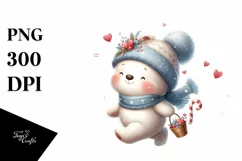 Cute Winter Baby Bear PNG Product Image 1