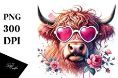 Detailed Pink Highland Cow Victory Sign PNG Product Image 1