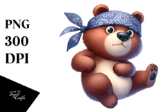 Cartoon Bear with Bandana PNG Product Image 1