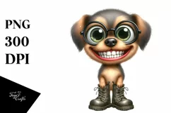 Watercolor Baby Dog Expressive Clipart Product Image 1