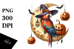 Watercolor Parrot for Halloween PNG Product Image 1