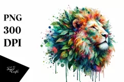 Abstract Vibrant Lion made of , PNG Product Image 3
