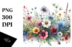 Horizontal Frame Wild Flowers Clipart Product Image 1