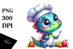 Vibrant Watercolor Baby Dinosaur JPEG Product Image 1