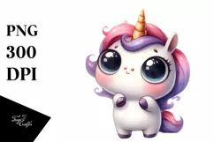 Funny Expressive Shy Unicorn PNG Product Image 1